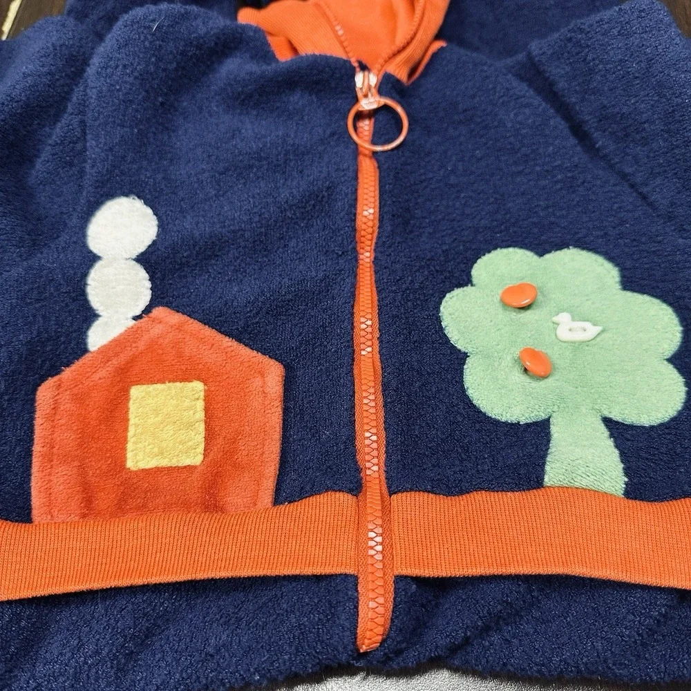Vintage Carter's Fleece One Piece Romper 4T House Tree USA Made Toddler 80s‎ VGC
